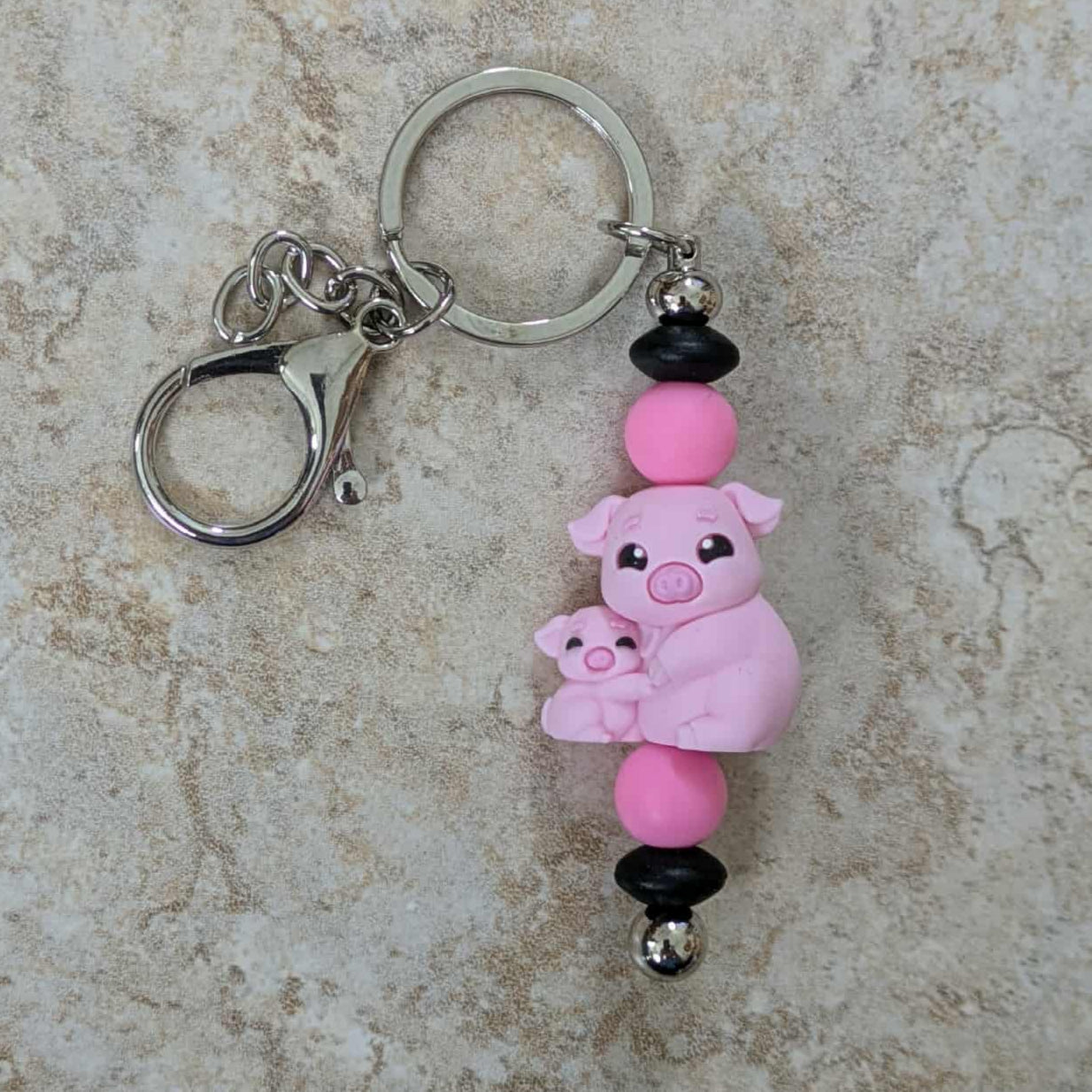 Mama Pig and Baby Pig Keychain