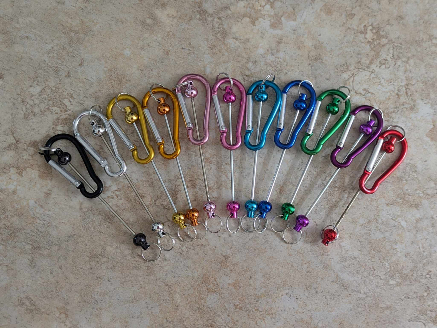 Set of 5 metallic color lobster claw beadable keychain blanks