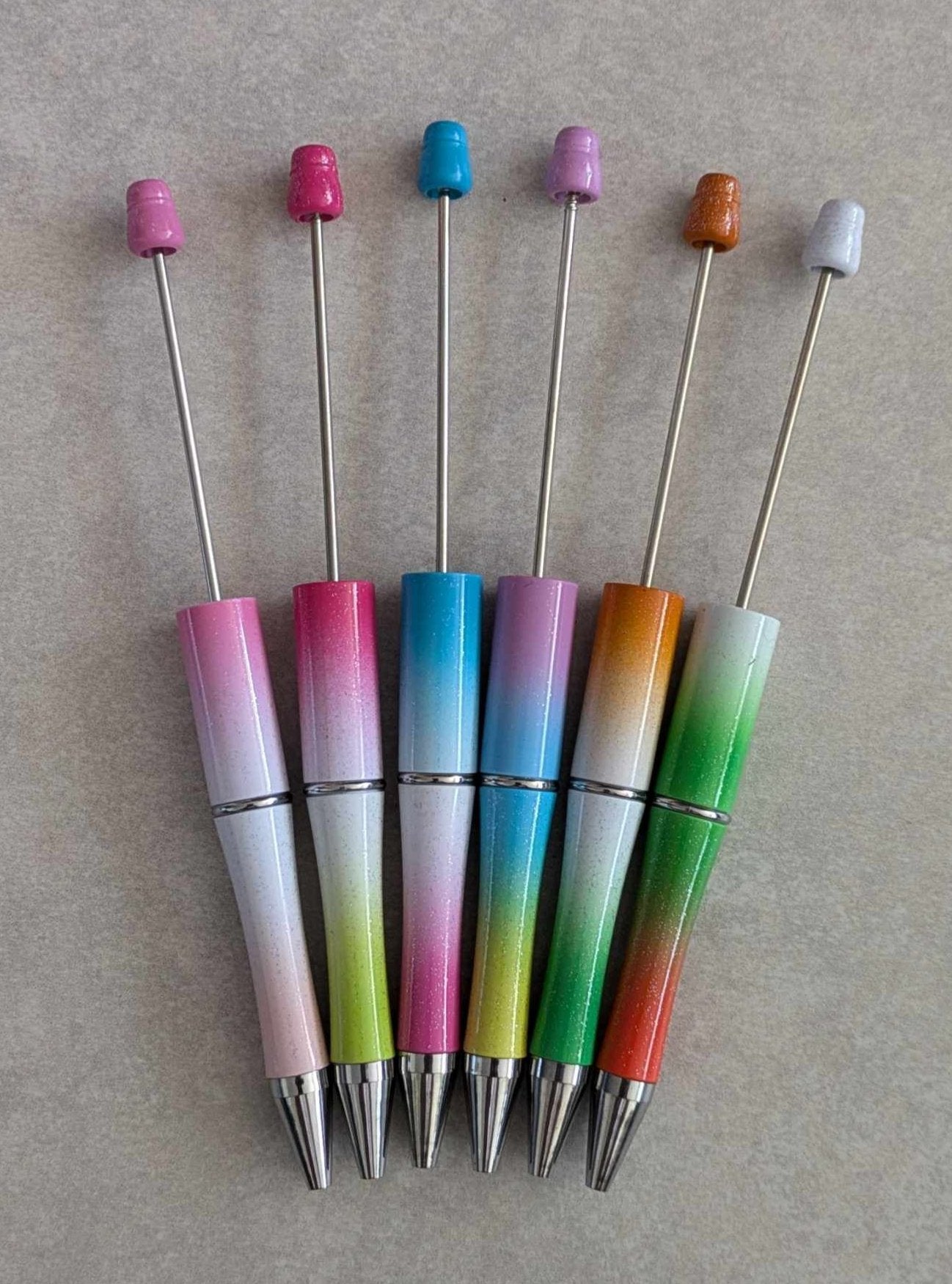 Gradient Colored Beadable Pens - Set of 6 - Variety H