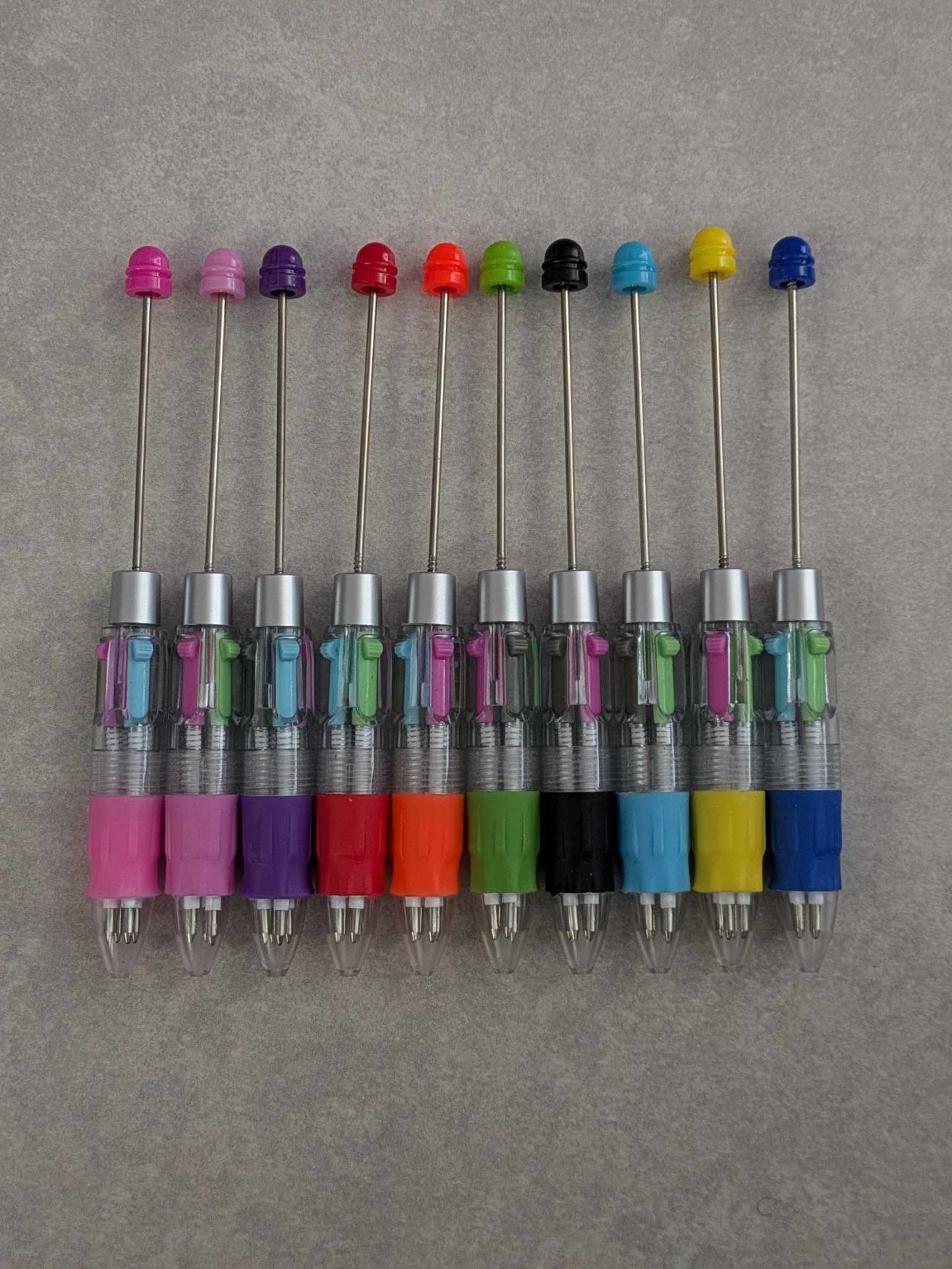 4-in-1 Retractable Ink Beadable Pens - set of 5 or 10 random color styles