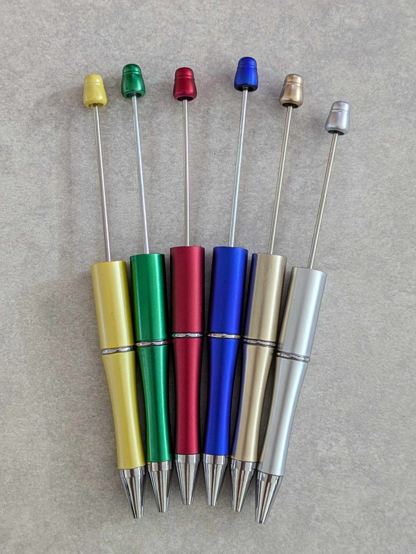 Metallic Colored Beadable Pens - Set of 6 - Variety B