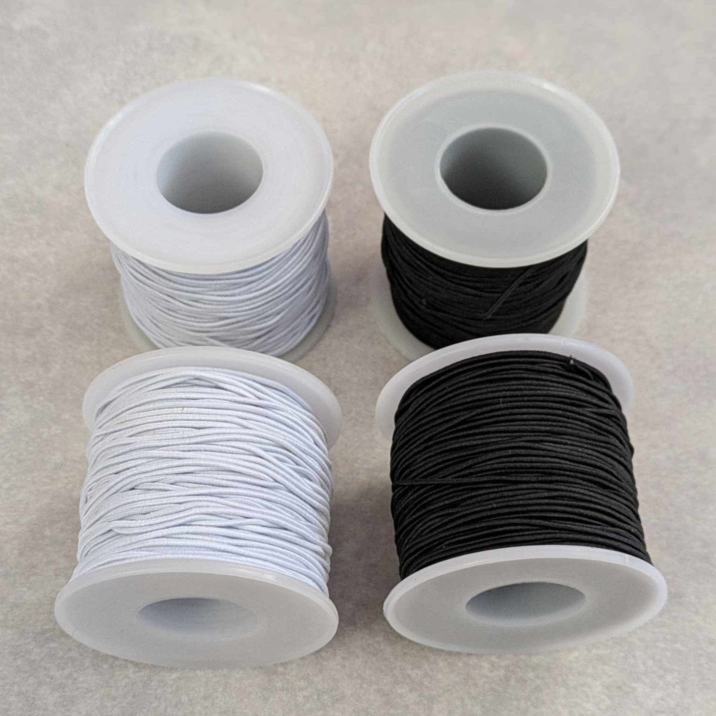 Black or White Elastic Beading Cord for Crafting - 984ft in length, 1mm wide