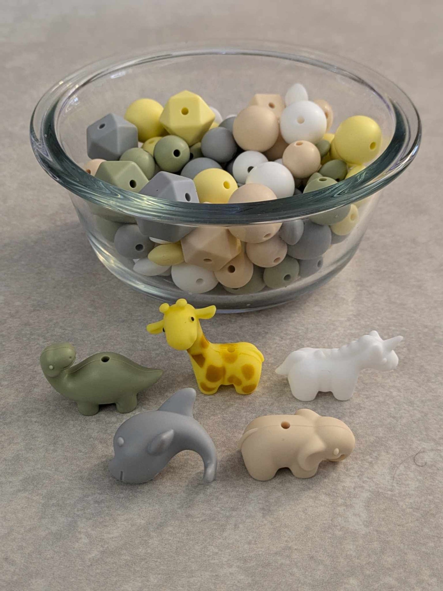 Silicone Animal Bead Set - 115 pieces