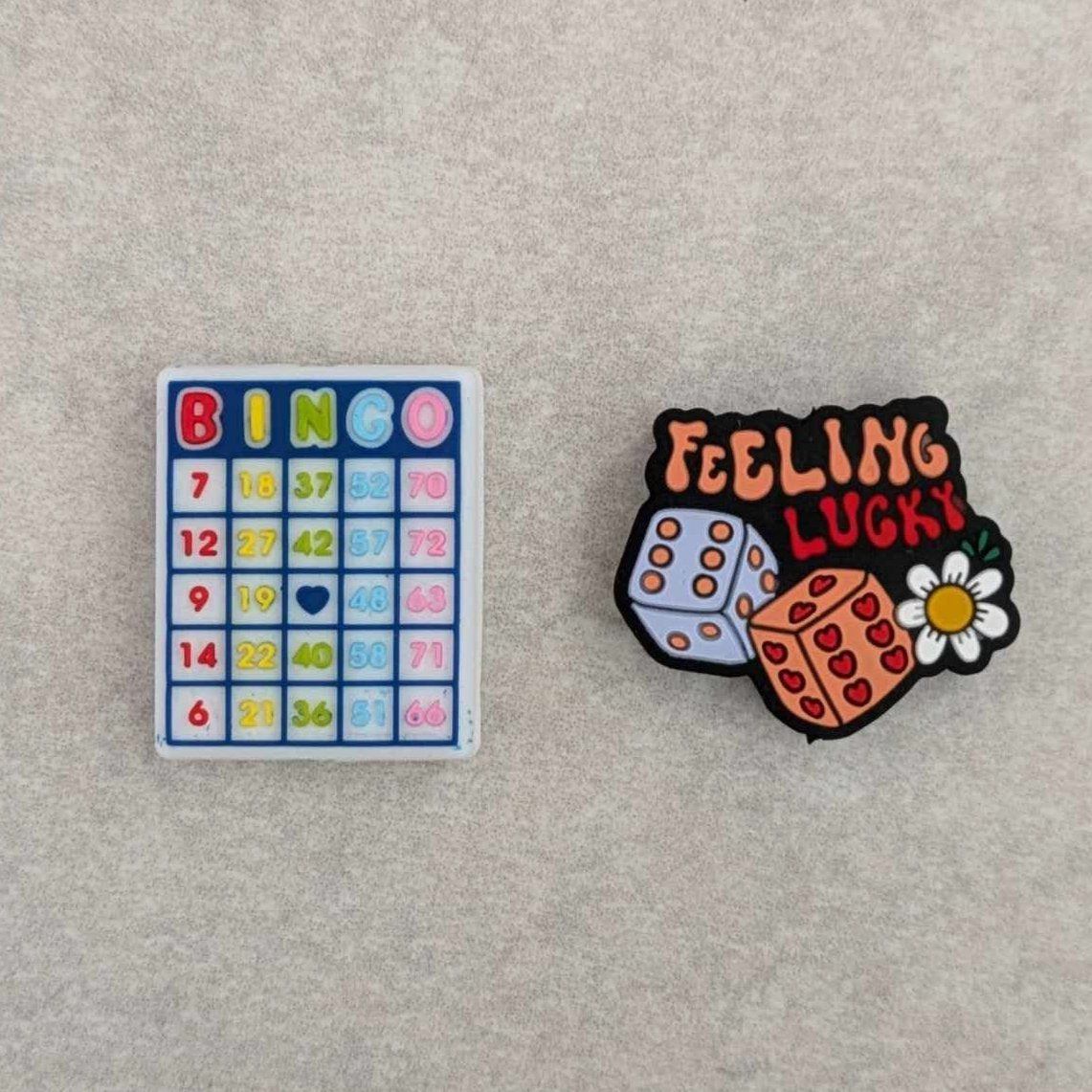 Bingo and Feeling Lucky Dice Silicone Focal Bead