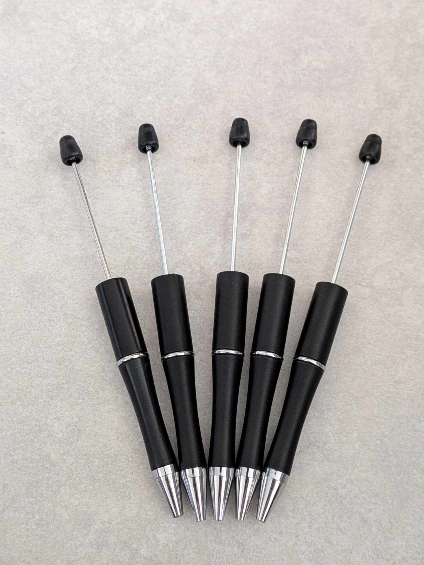Set of 5 Black Beadable Pens