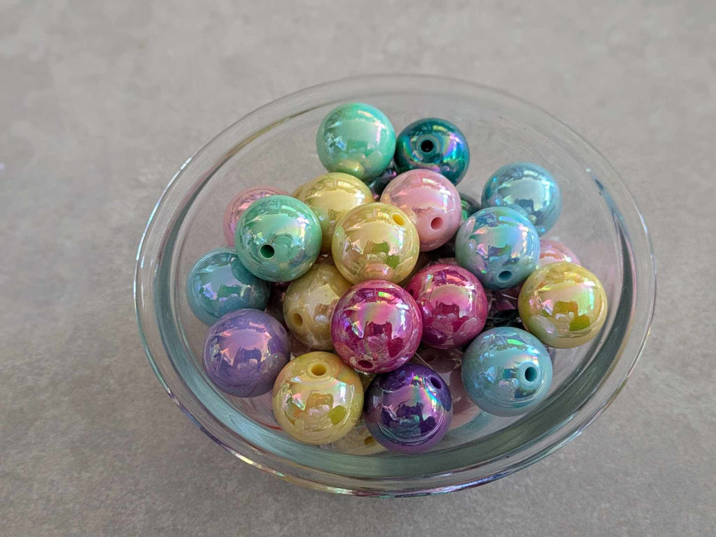 Glossy Acrylic AB Beads - 14mm, 16mm, and 20mm