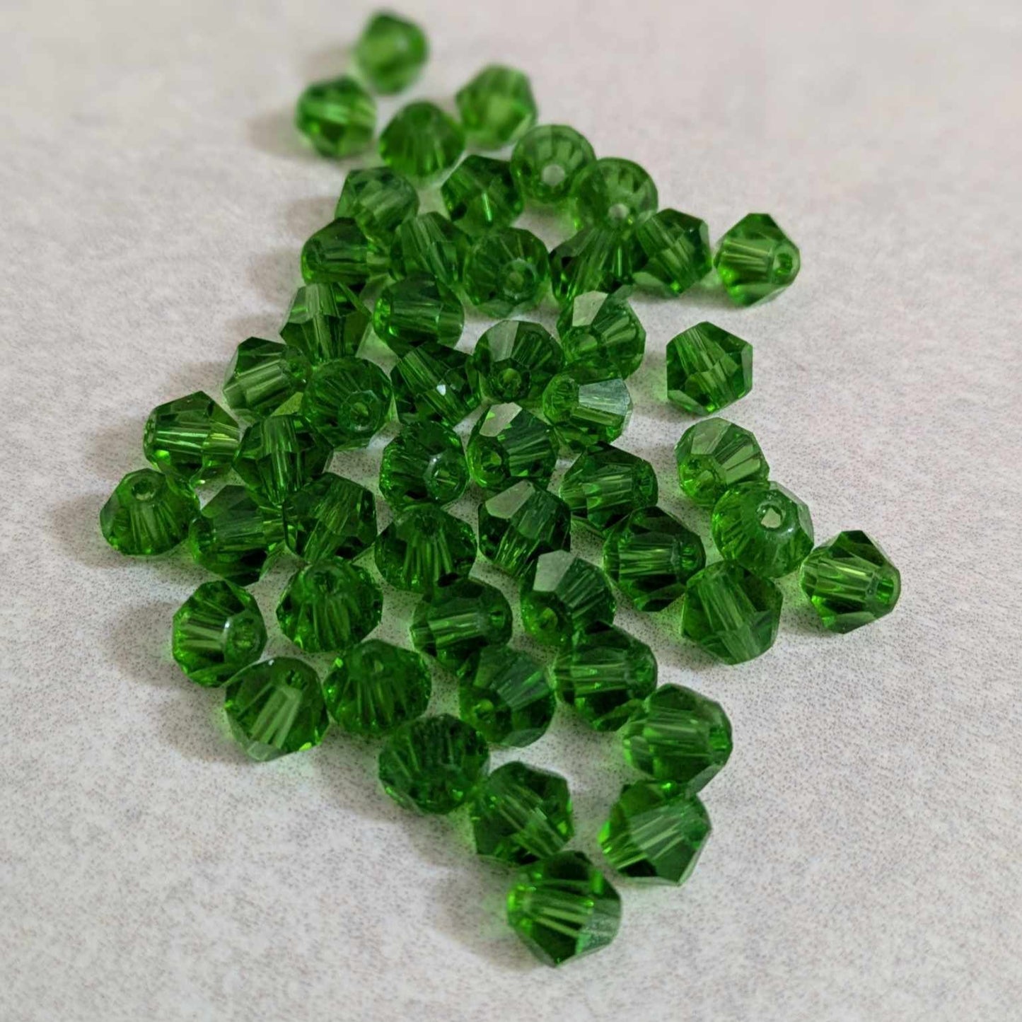 6mm Bicone Beads - Green - 50 pcs