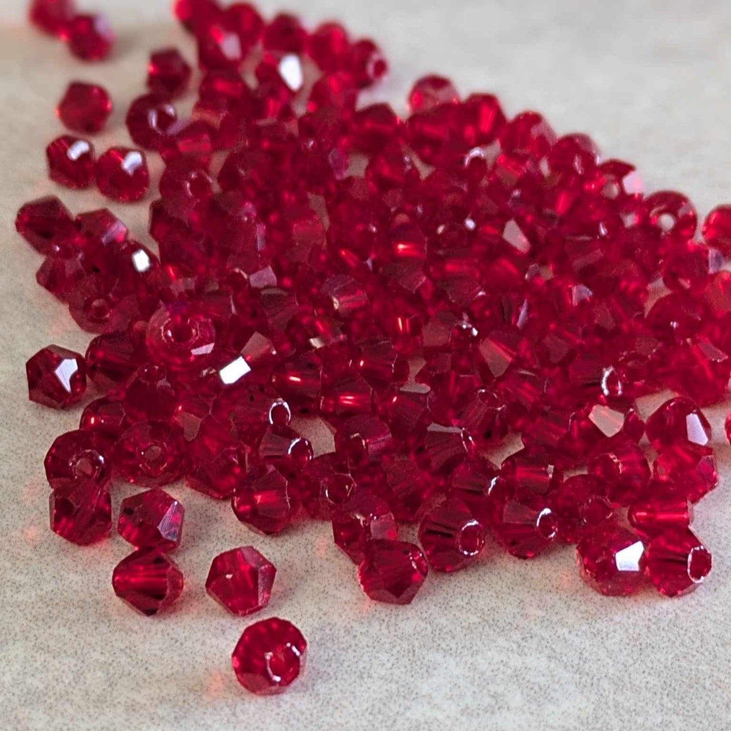 4mm Bicone Beads - Red - 300 pcs