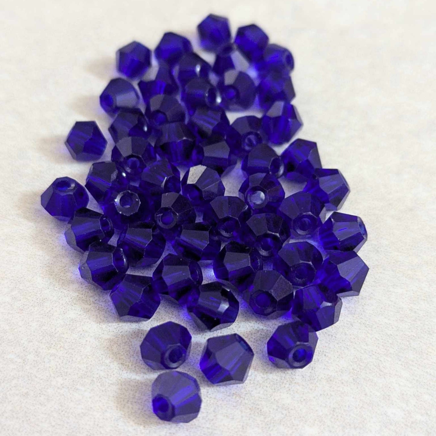 6mm Bicone Beads - Blue - 50 pcs