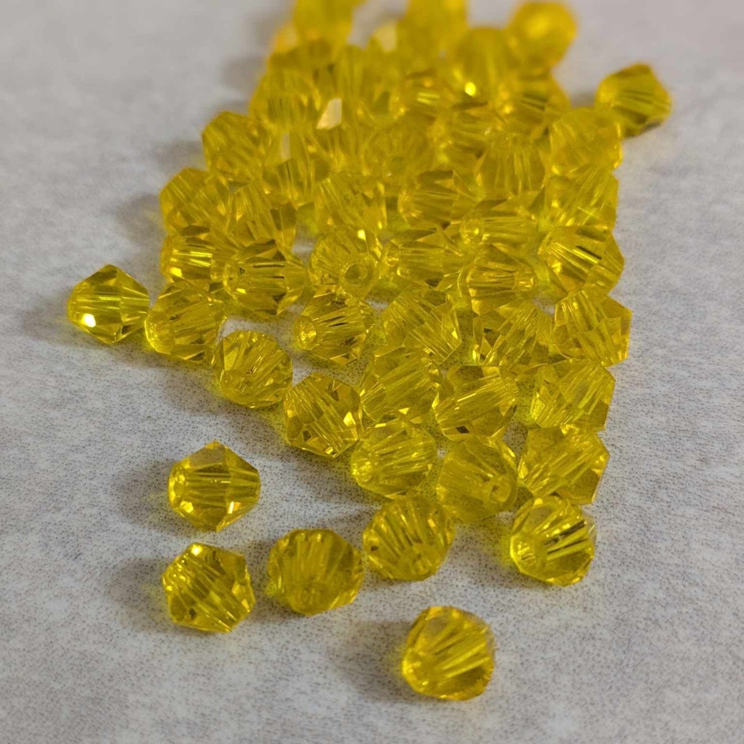 6mm Bicone Beads - Yellow - 50 pcs