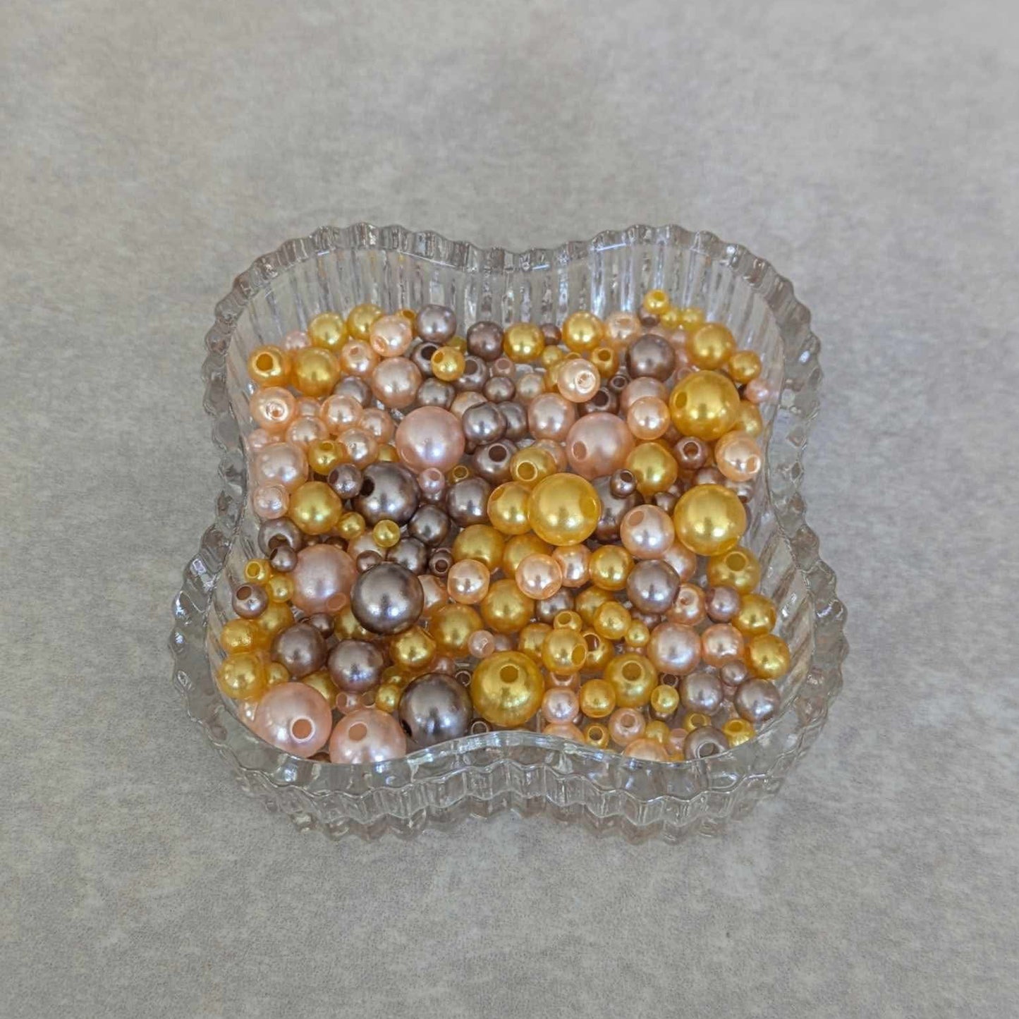 3-8mm round acrylic bead set - 150 pcs - Golden Age