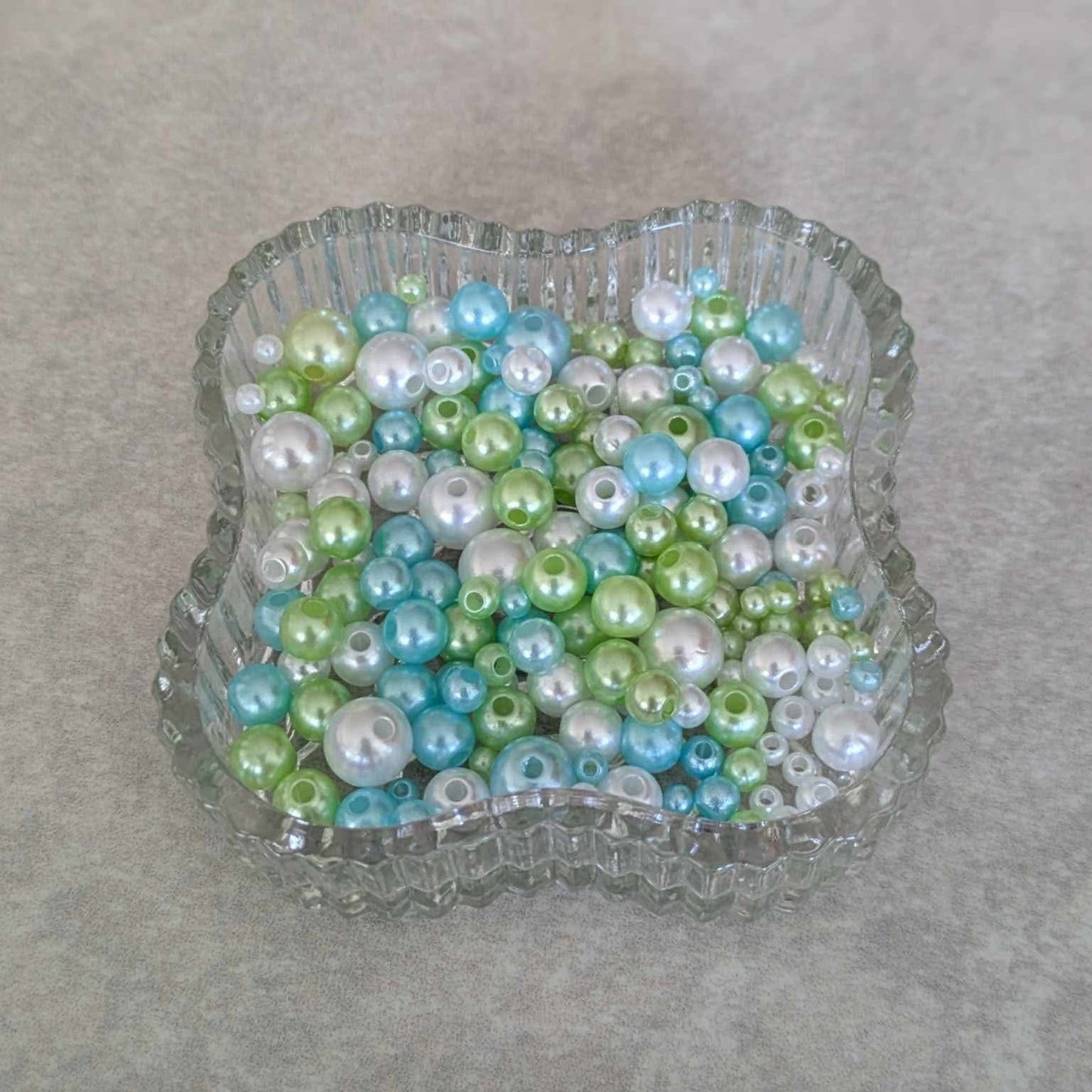 3-8mm round acrylic bead set - 150 pcs - Aqua Dream