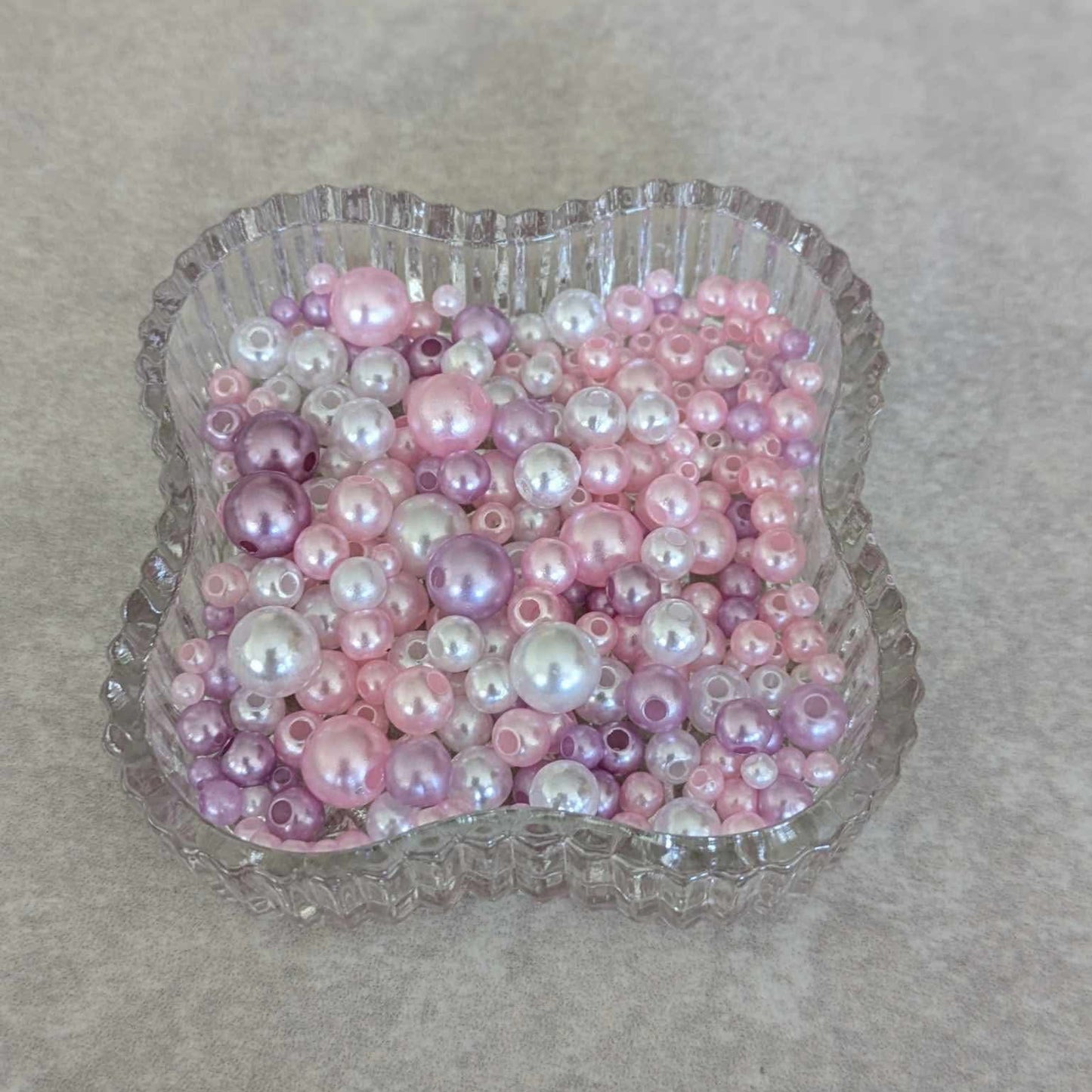 3-8mm round acrylic bead set - 150 pcs - Cherry Blossoms