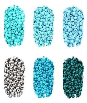 Shades of Blue Seed Bead Set - 2mm