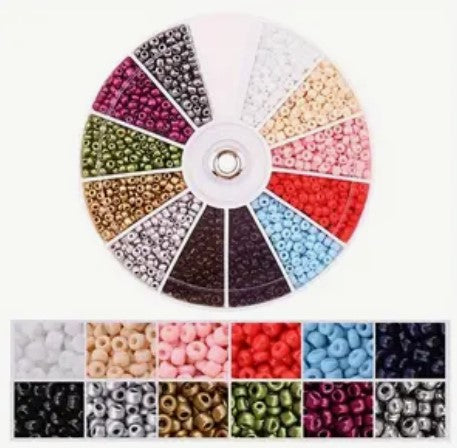 2000 pcs Rainbow Seed Bead Set with storage container