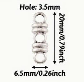 3 Hole Vintage Look Metal Alloy Spacer Bar - set of 50