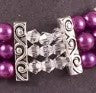 3 Hole Antique Silver Rectangular Spacer Beads - 10 pieces
