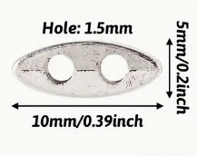 Antique Silver Look Double Hole Rectangle Spacer Beads - set of 100