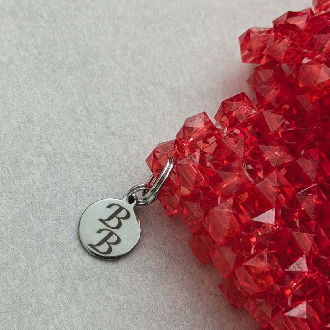 Red Beaded Card Holder
