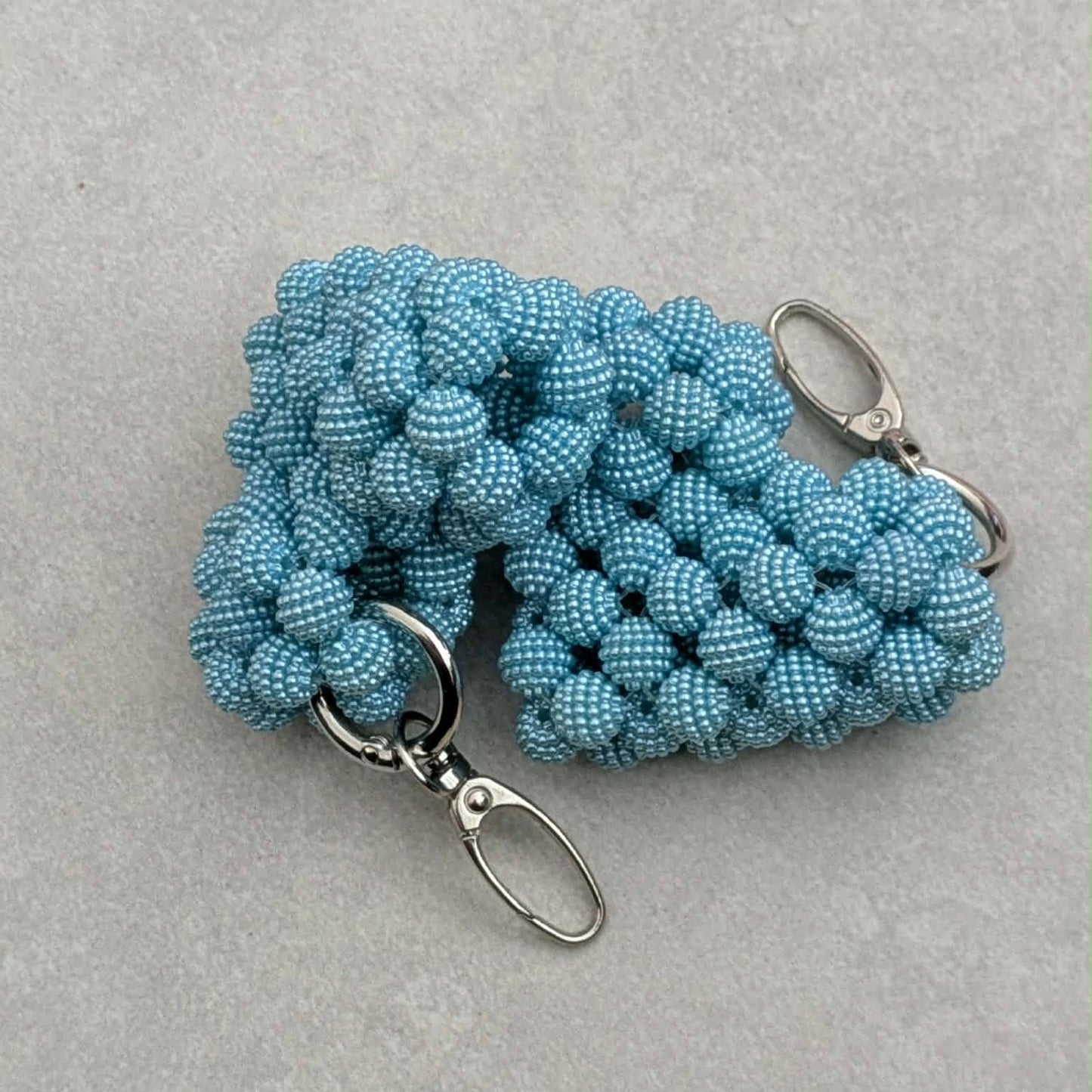Blue Heart Beaded Bag Charm