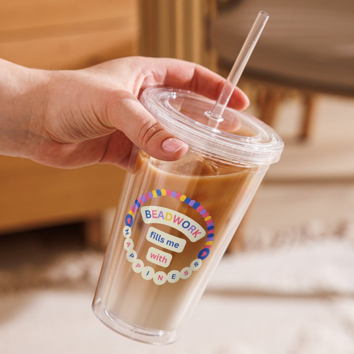 Clear plastic tumbler