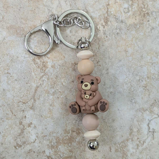 Mama Bear and Cub Keychain