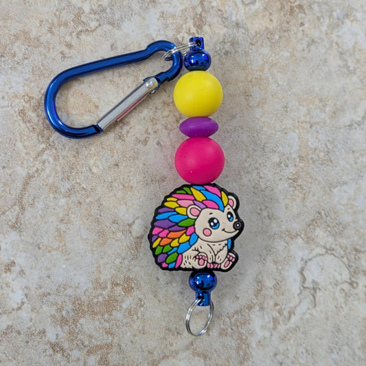 Colorful Hedgehog Blue Keychain