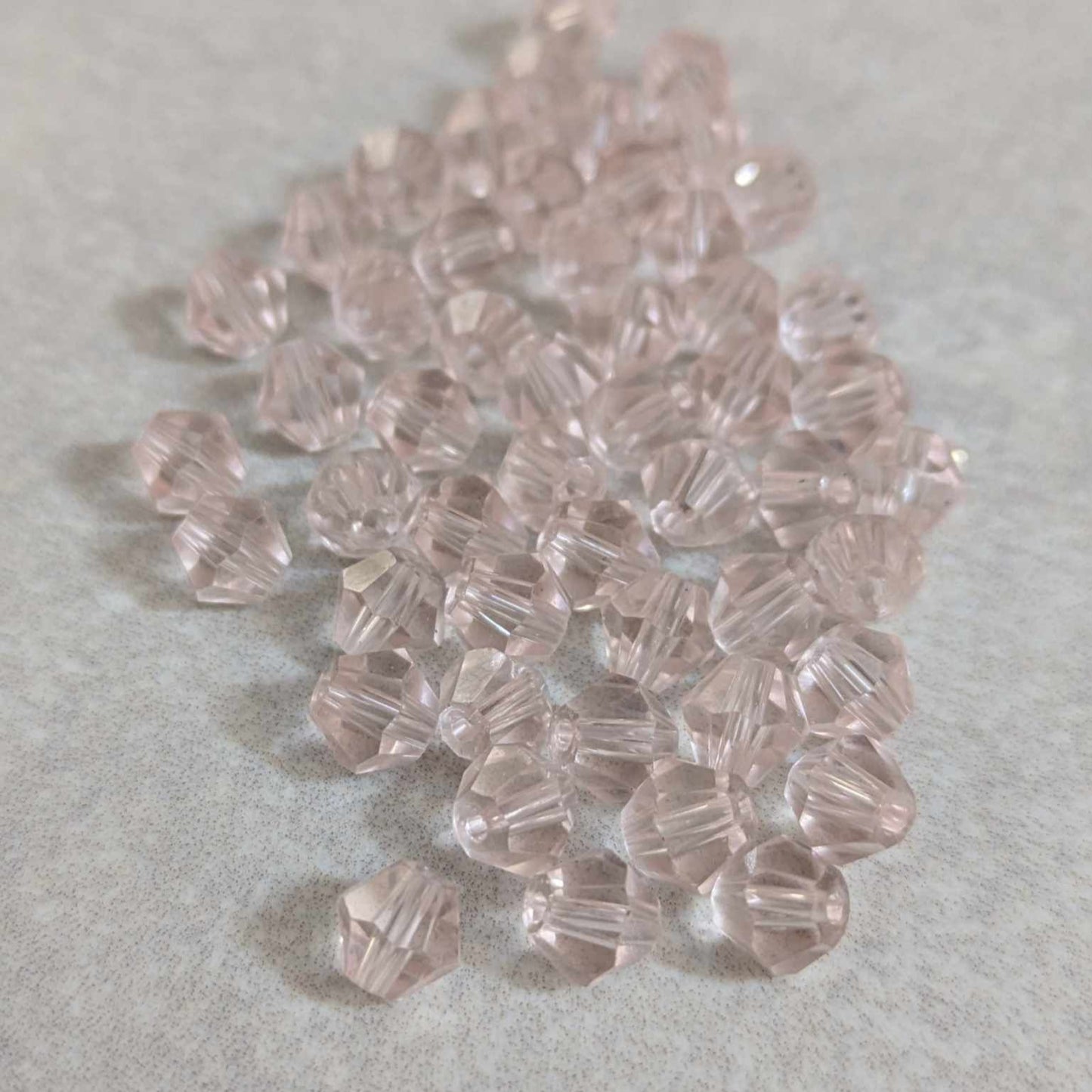 6mm Bicone Beads - Pink - 50 pcs