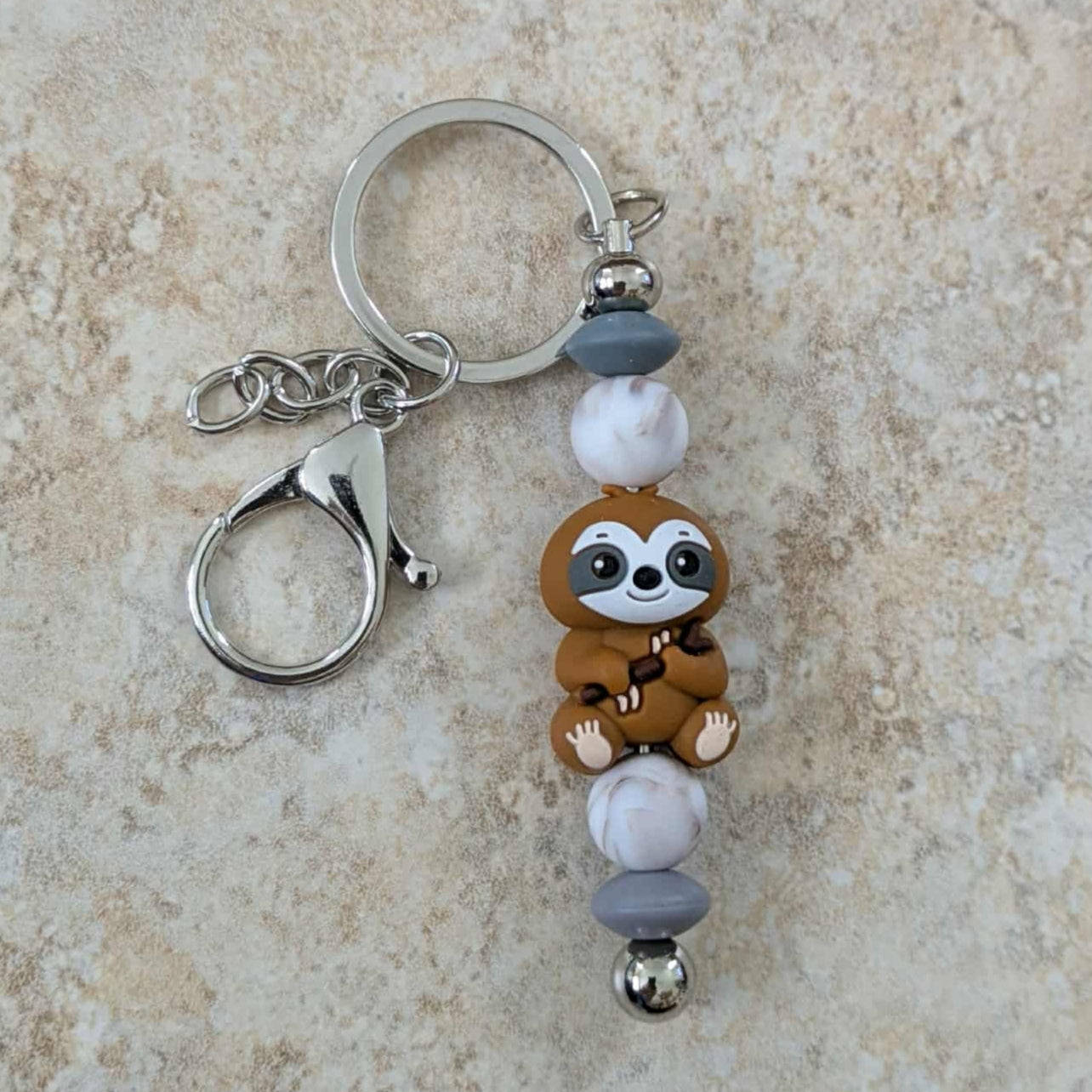 Brown Sloth Keychain
