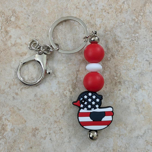 Patriotic Duck Keychain (RWR)