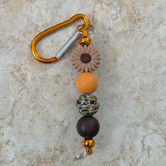 Brown Daisy Keychain