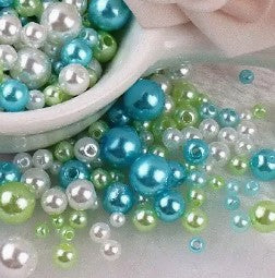 Aqua Dream - 3-8mm round acrylic bead set - 150 pcs