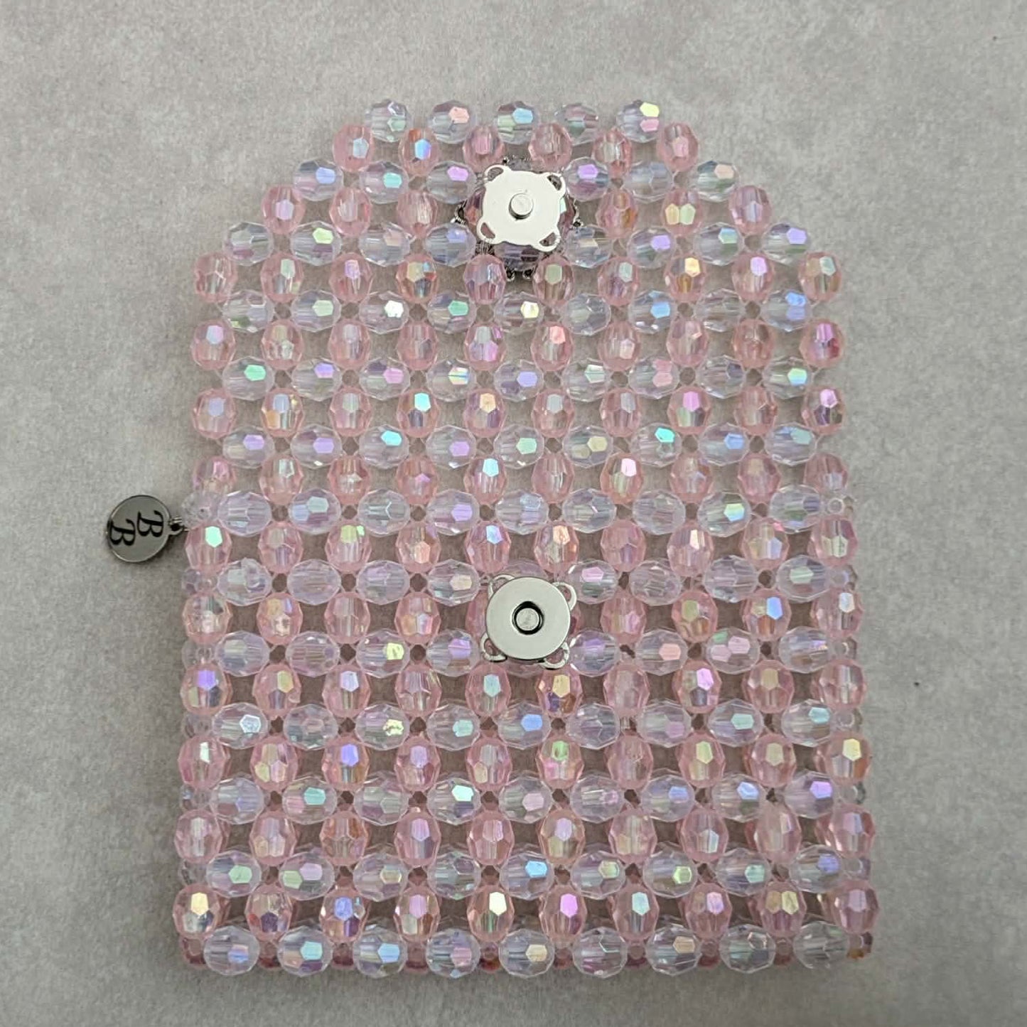 Iridescent Pink Beaded Wallet
