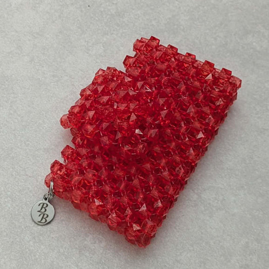 Red Beaded Card Holder