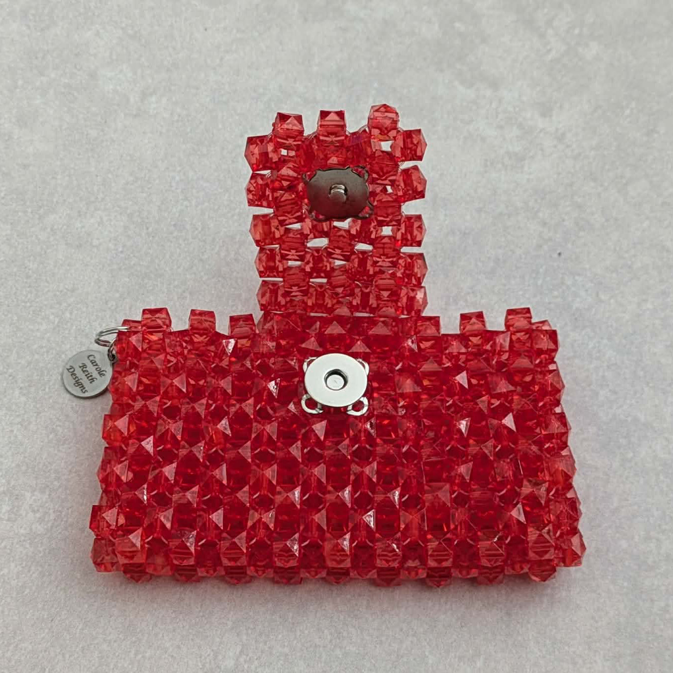 Red Beaded Card Holder