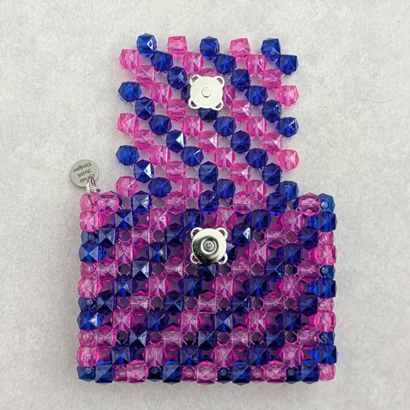 Blue & Pink Beaded Wallet