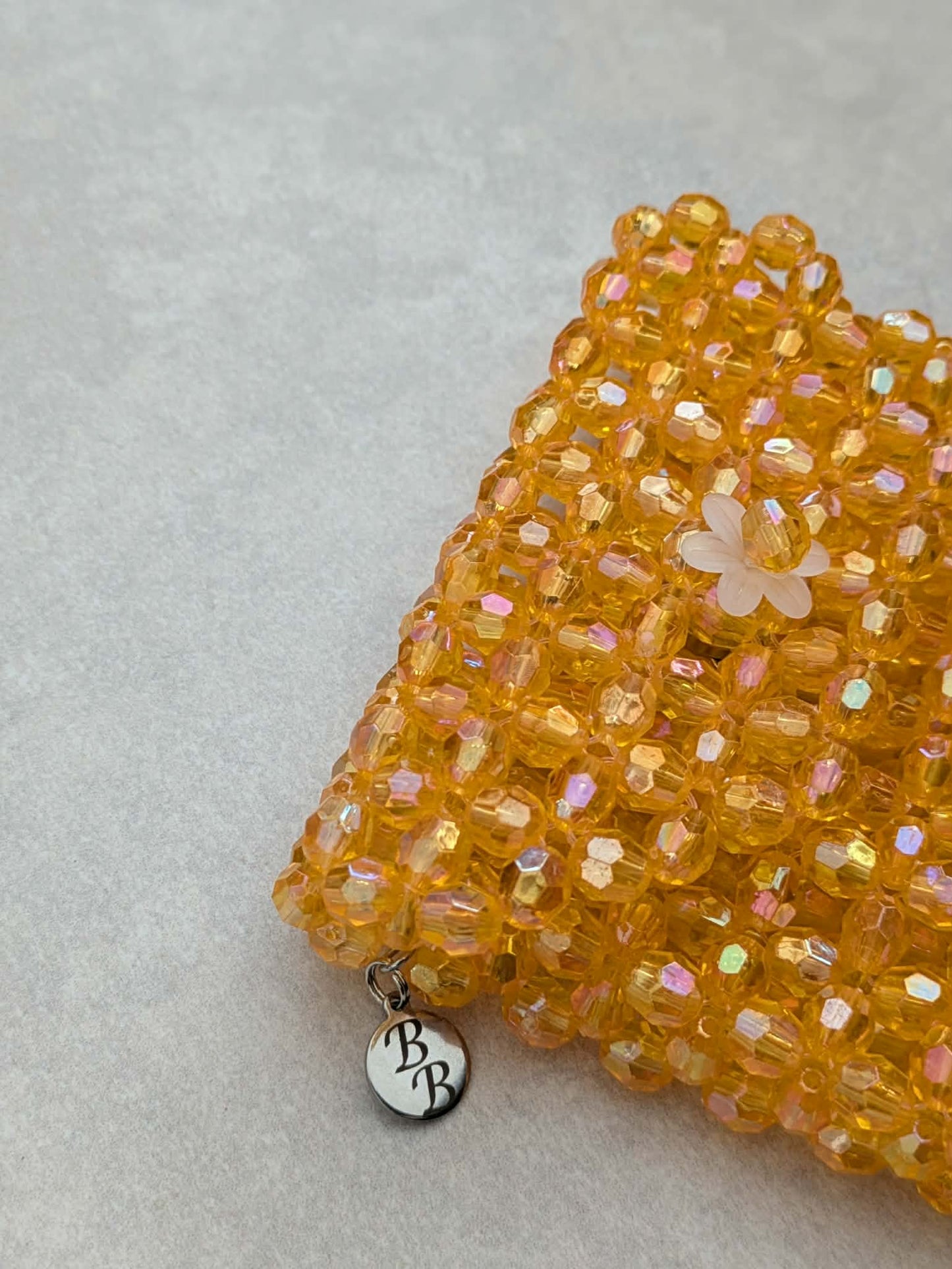 Iridescent Orange Beaded Wallet