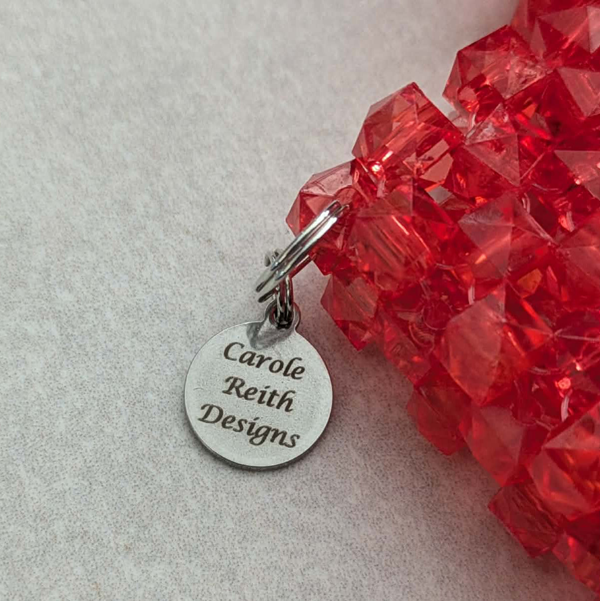 Red Beaded Card Holder