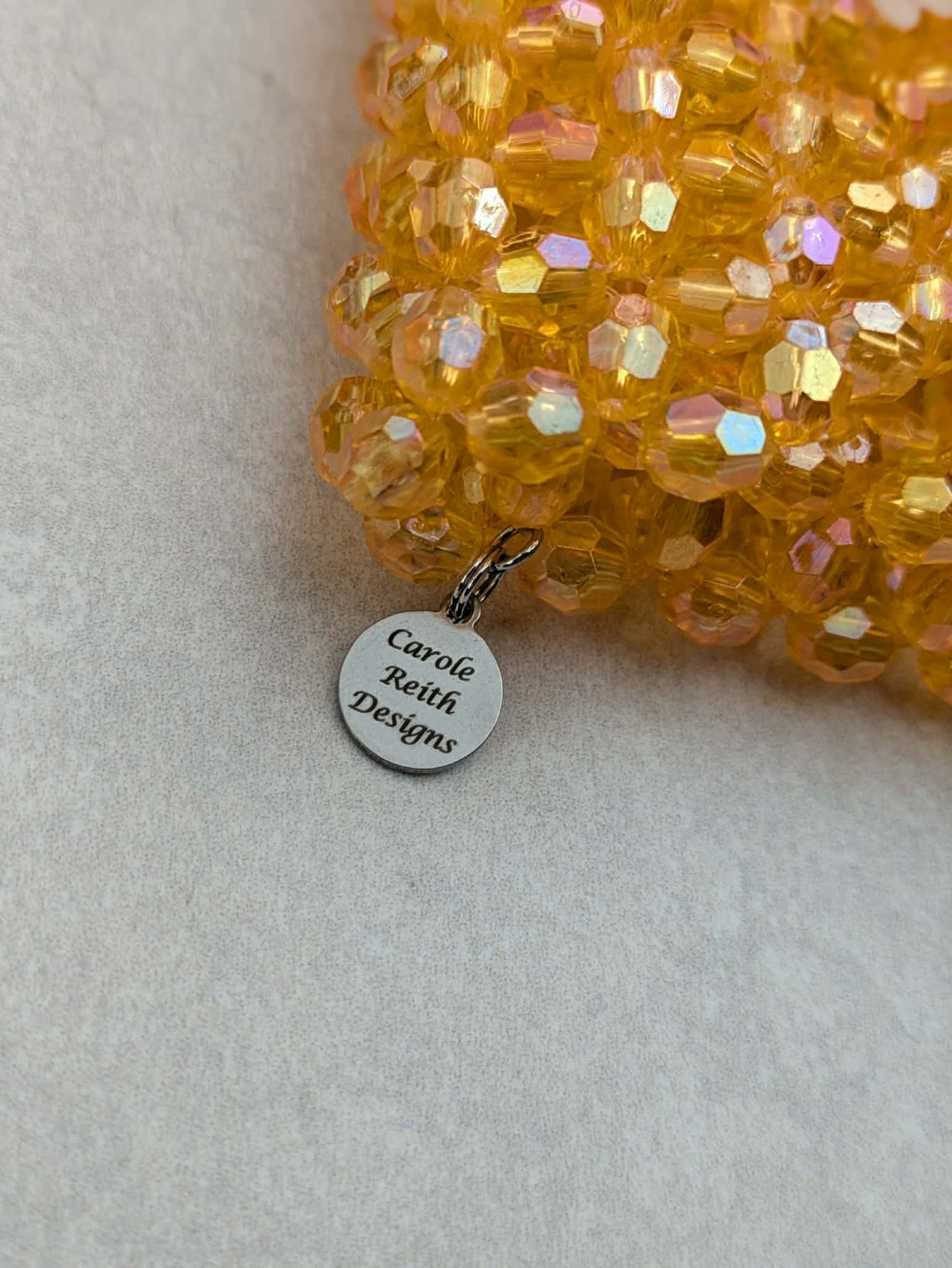 Iridescent Orange Beaded Wallet