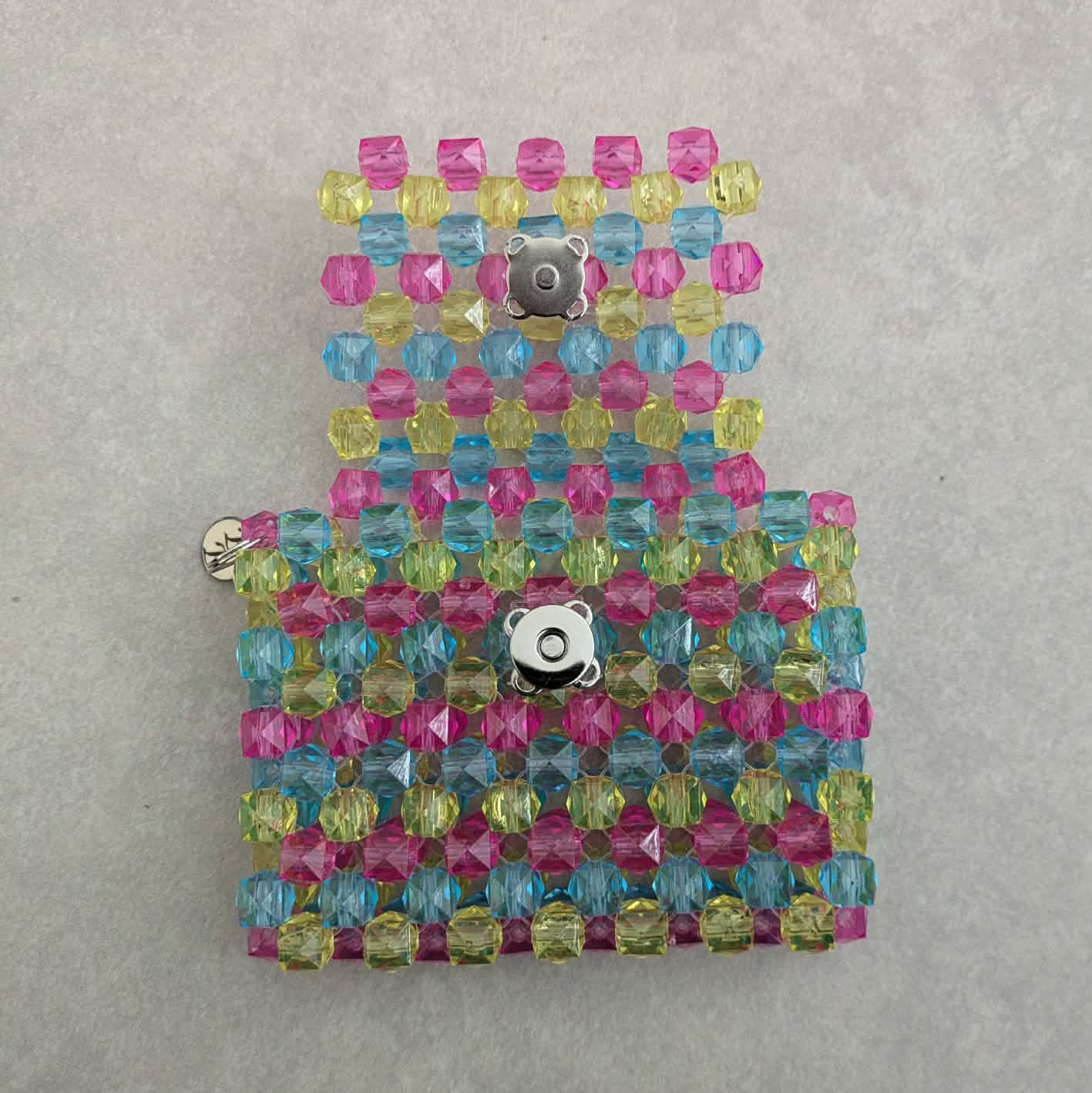 Pink, Blue, Yellow Beaded Wallet