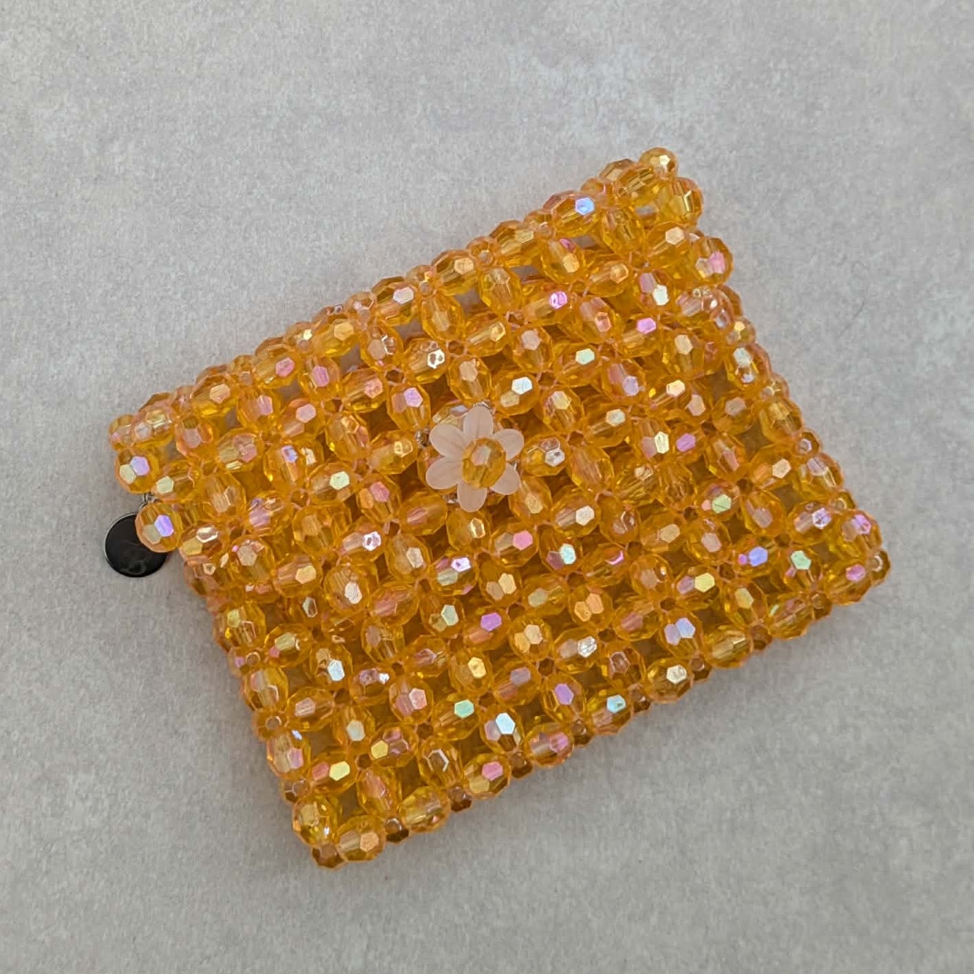Iridescent Orange Beaded Wallet