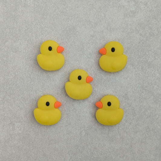 5 Silicone Yellow Ducky Focal Beads