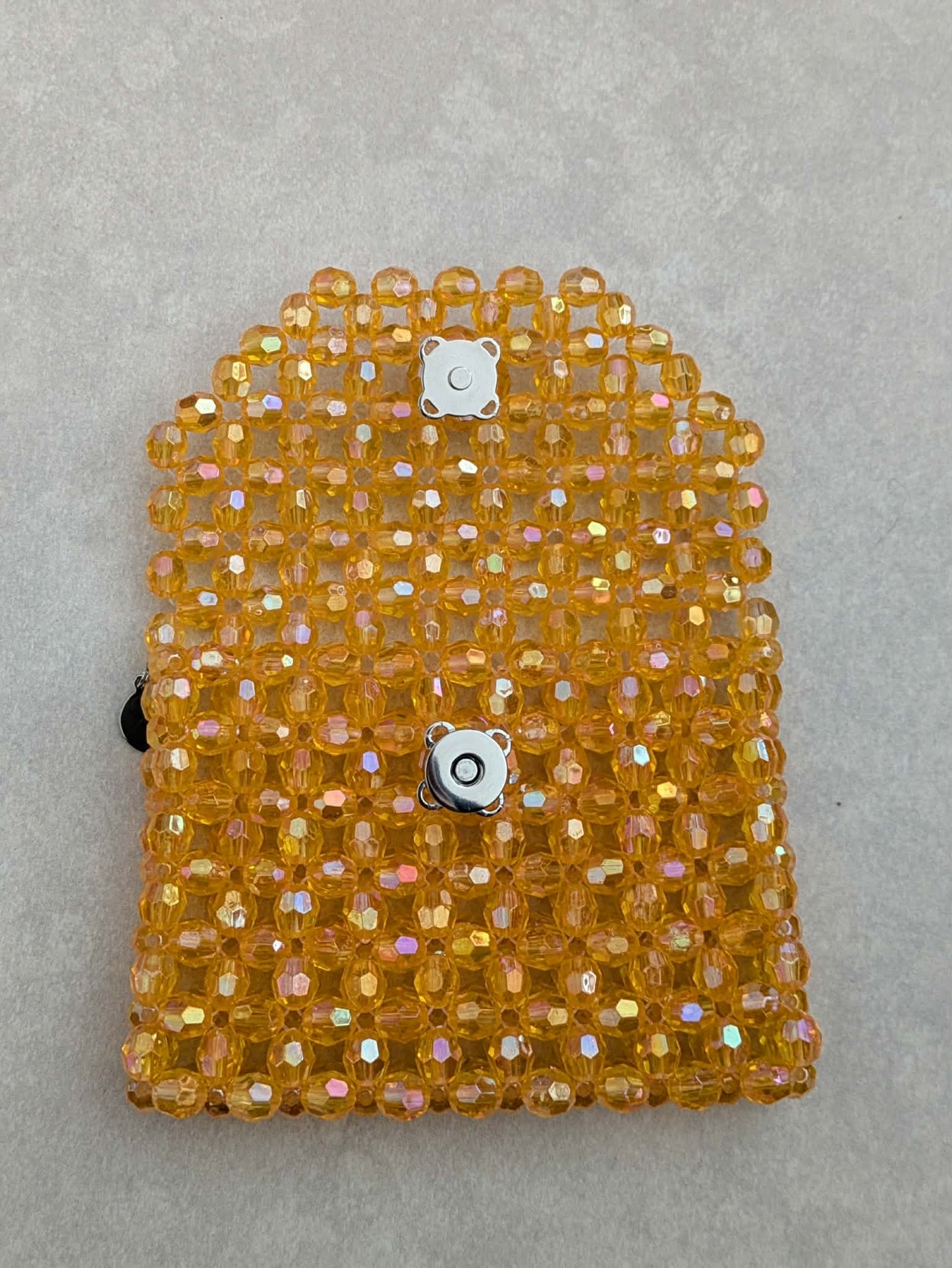 Iridescent Orange Beaded Wallet