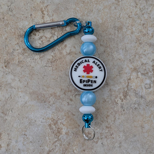 Medical Alert - EpiPen - Blue Keychain