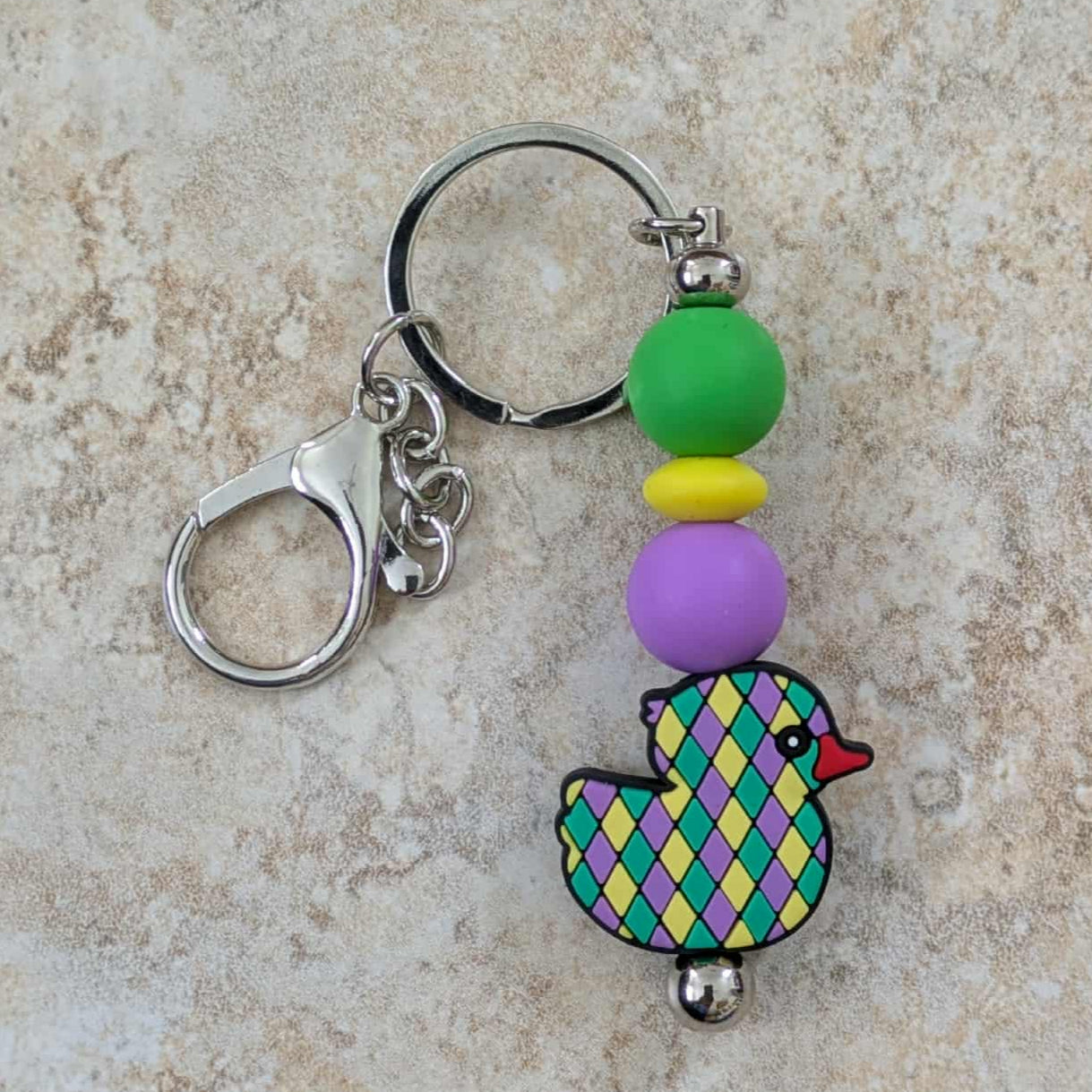 Mardi Gras Duck Keychain