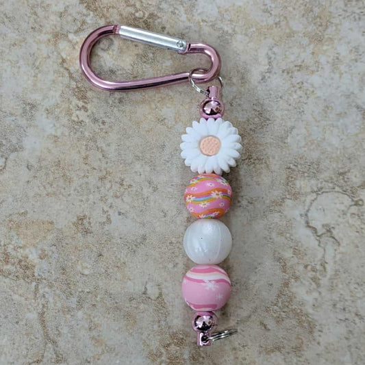 Pink Daisy Keychain